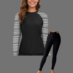 black & white medallion tunic set