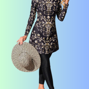 black & white medallion tunic set
