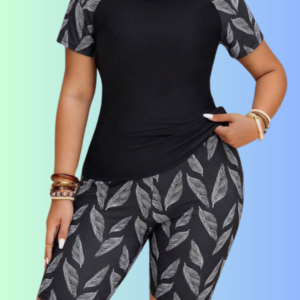 black & white medallion tunic set